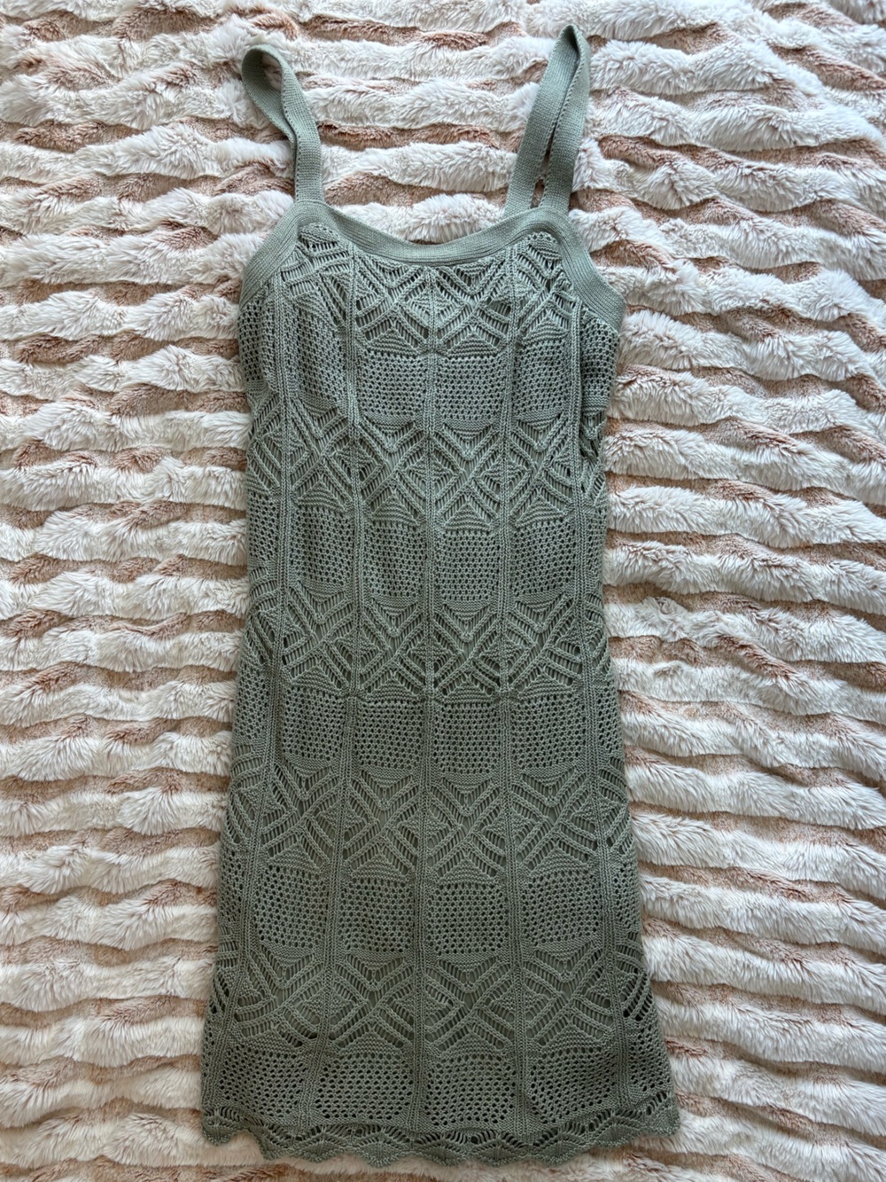 NWOT Green Crochet Dress Size Large